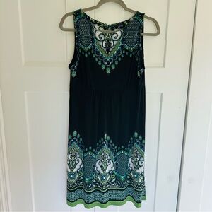 Apt. 9 Chic Sleeveless Dress with Green and Blue Accents